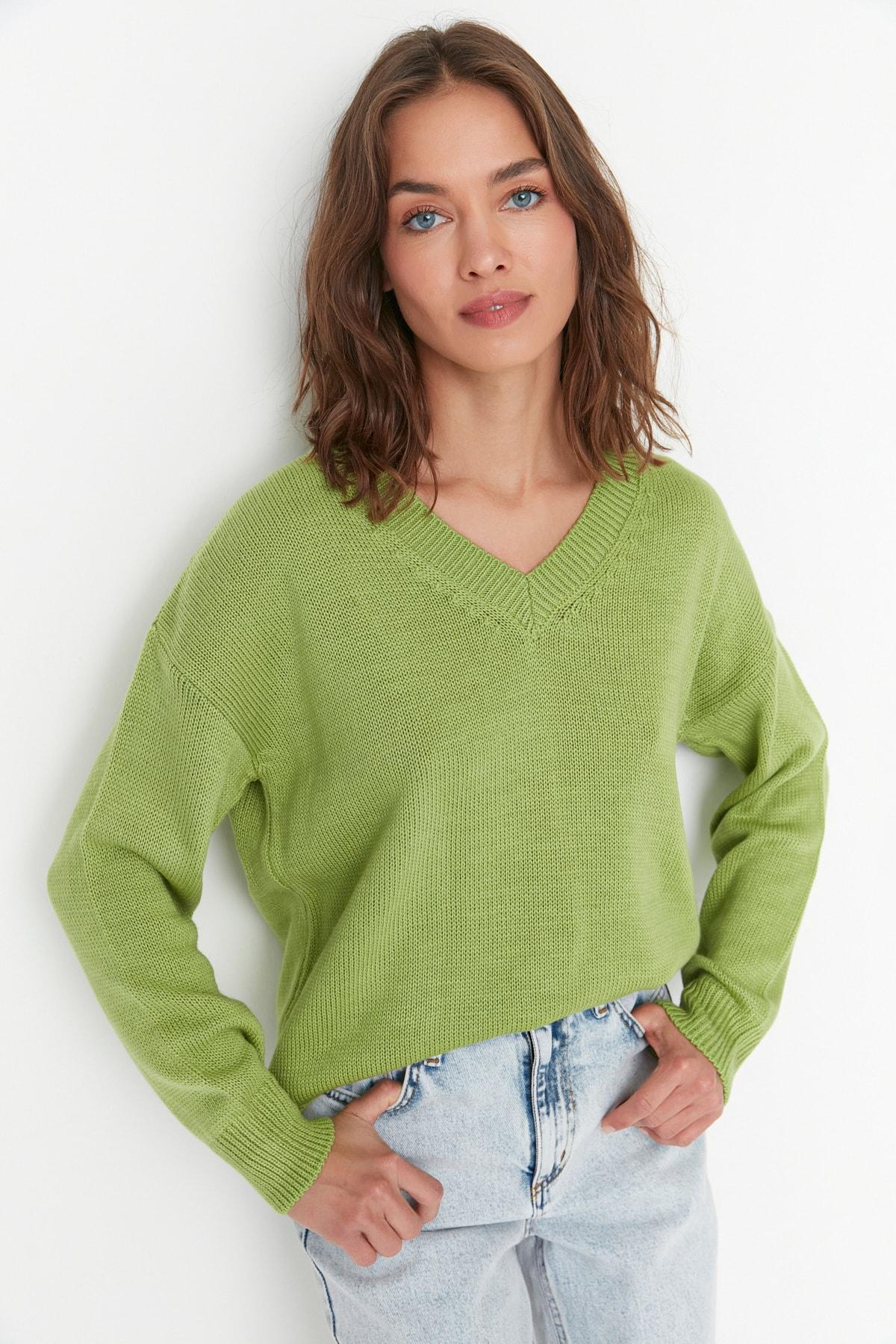 

Свитер - Зеленый - Классический крой