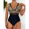 Solid One-piece Swimsuit Women Deep V-neck Removable Bra Plain Monokinis New Summer Beach Swimwear  Swimsuit Female