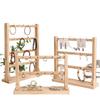 Solid Wood Jewelry Organizer with Hooks: Necklaces, Bracelets, Keychains, and Earring Display Rack