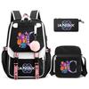 3Pcs/set Anime Cartoon 26 English Letter Printed Backpack with Shoulder Bag for Teenager Student Girl Boy Bookbag Large Capacity Travel Bag Kid Gift