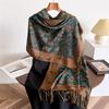 Women Vintage Paisley Print Scarf Cashmere Feel Shawl Tassel Warm Wrap Scarf Large Thick Winter Stole Ladie Outdoor Travel Gift