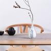 Hand Painted Ceramic Vase Zen Guanyin Bottle Chinese Style Buddha Altar Decoration Blue Glaze
