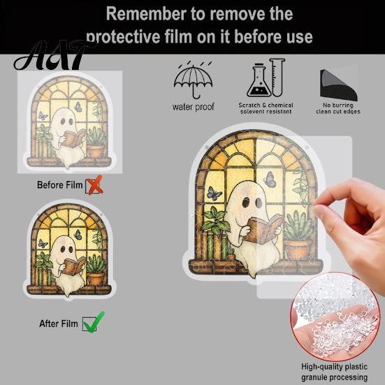 Indoor Outdoor Holiday Decoration Halloween Ghost Acrylic Puzzle Suncatcher, Colorful Window Hanging Ornament, Stained Autumn Harvest Home Decor