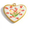 Stainless Steel Heart Cherry Fruit Flower Dog Colored Hand-painted Charms for Jewelry Making Necklaces DIY Material Colorfast