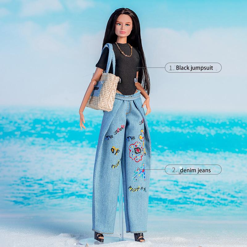 Modepuppenkleidung Für 30cm 1/6 Supermodel Puppenzubehör Inselurlaub Serie Cowboystiefel Rock Kleiderset Mädchen Geschenk Spielzeug