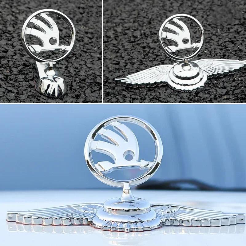Ycpry6 Autocollant Emblème Capot Avant de Voiture pour Skoda Fabia 1 Octivia RS Superb 2 Rapid Kodiaq A7 Karoq Citigo Yeti Kamiq Vision S Badge 3D