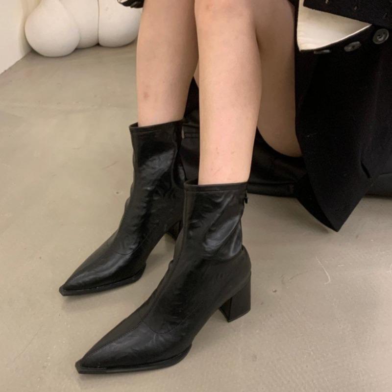 Luxury Designer Vintage Women Ankle Boots Fashion Pointed Toe Short Booties Elegant High Heels Shoes Botas Mujer Riding Boots