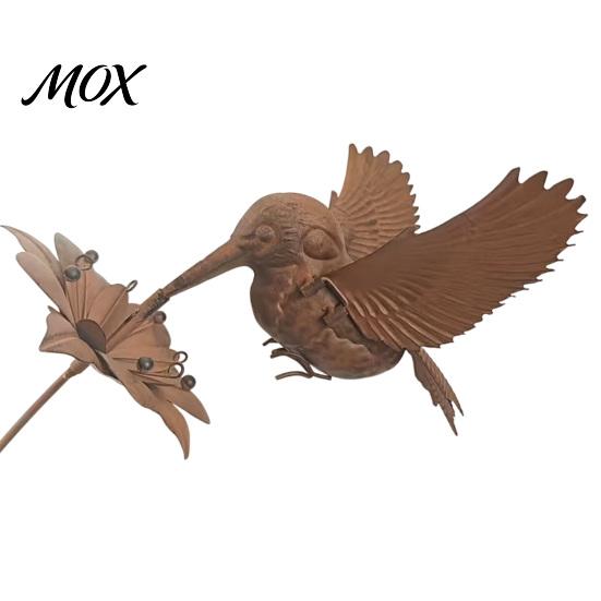 Outdoor Garden Stakes Wrought Iron Hummingbird Flower Stake, Decorative Metal Yard Art, Durable Accents Anti-Rust Decor Sign for Balcony Windowsill