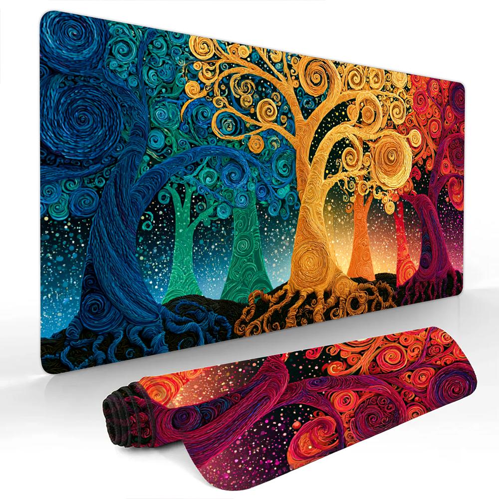 Enchanted Colorful Forest Mouse Pad Large Computer Office Game Table Mats Rubber Antislip Xxl Mouse Mat Hdp Long Desk Pads