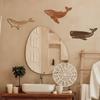 3 Pcs Wooden Whale Wall Art Nautical Whale Wall Decor Rustic Vintage Beach Ocean Wall Hanging Sculpture for Living Room Bathroom Bedroom Lake House