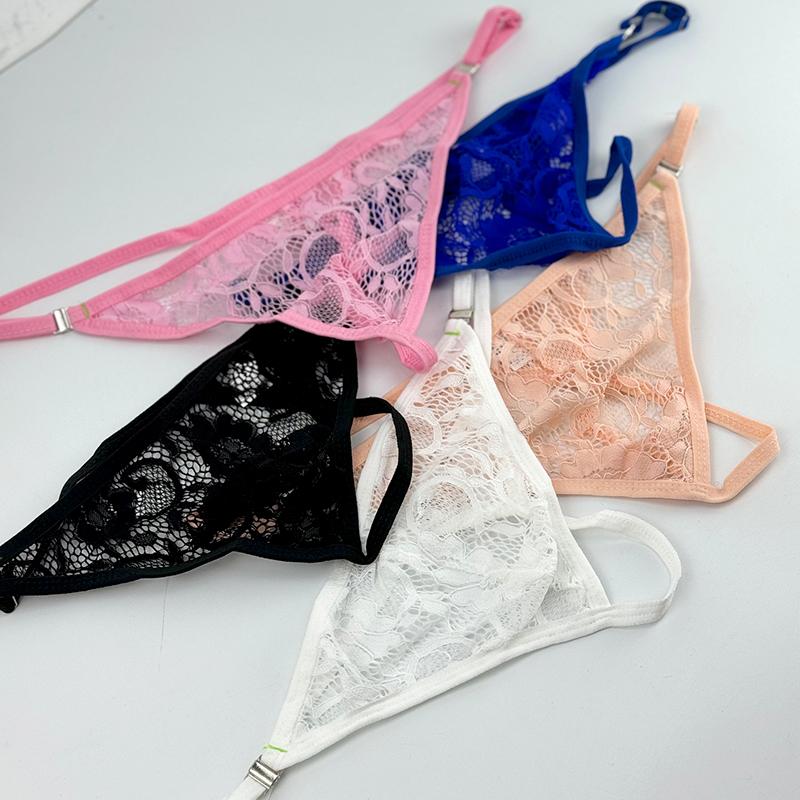 1Pc Lace Sexy Men's G-string Thongs Adjustable Straps Nylon Sissy Lingerie Underpants