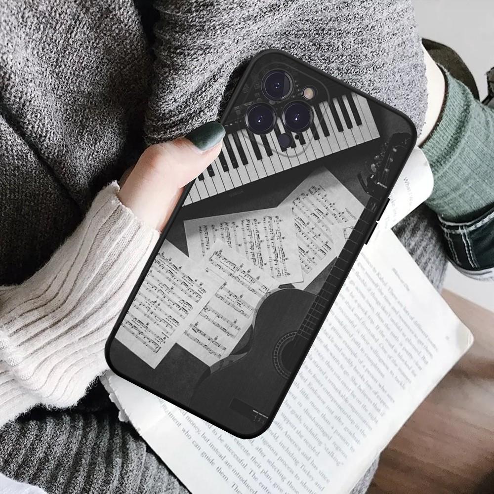 Music Instrument Guitar Piano Phone Case For IPhone 16 15 8 7 6 6S Plus X SE XR XS 14 11 12 13 Mini Pro Max Mobile Case