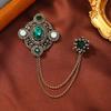 Vintage Zinc Alloy Brooch Pin With Tassel For Womens Retro Fashion Accessory