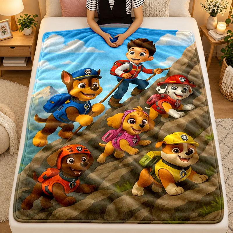 Flannel BlanketPaw Patrol Warm Soft Throw Blanket for Indoor Sofa Bed Living Room Use