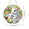 Easter Bunny Acrylic Round Decoration for Home Shelf