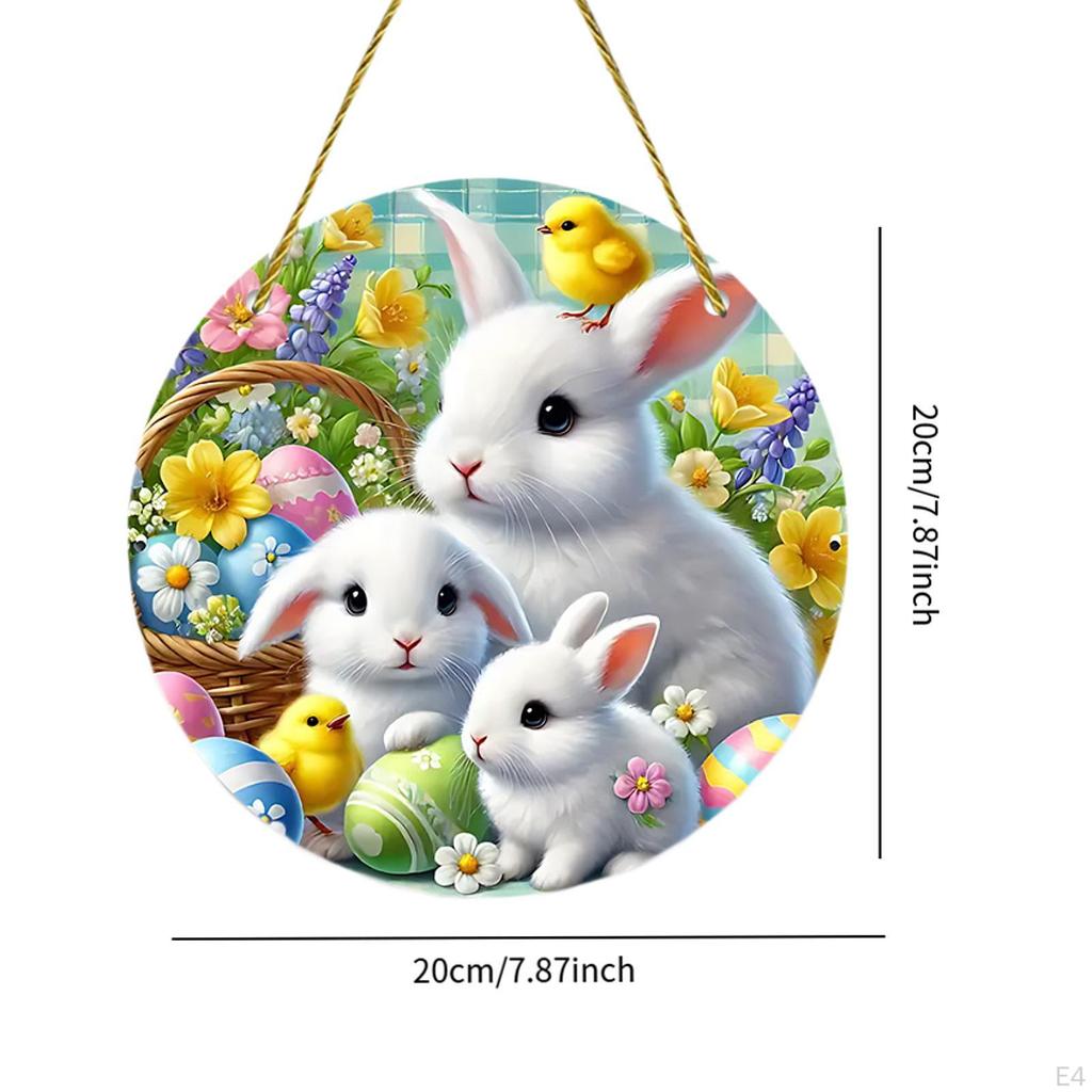 Easter Bunny Acrylic Round Decoration for Home Shelf