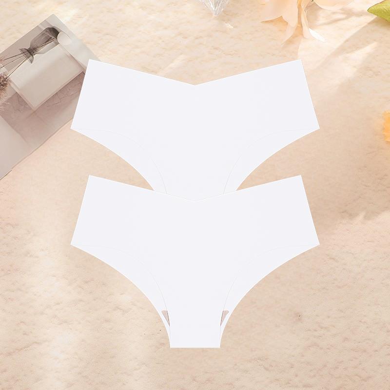 2Pcs/Set Plus Size Underwear Women's Panties Ice Silk Ladies Seamless Underpants Girls Briefs Breathable Sexy Lingerie Female