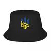 Unisex Women Ukraine Flag Logo Bob Hats Merch Summer Beach Hatwear Vintage Bucket Hat Fishing Cap for Hiking