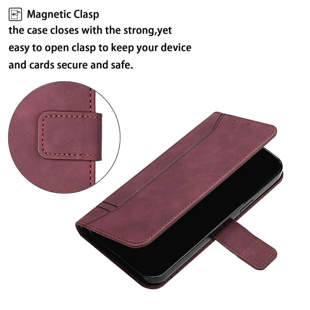Flip Case for iPhone 13 Strong Magnetic Clasp Soft TPU Inner Leather Phone Cover with Card Slots