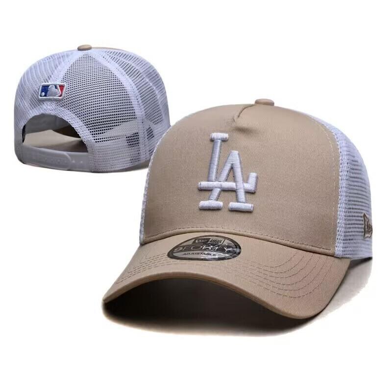 Berretto da Baseball Lettera LA Visiera Curva Regolabile Cotone Lino Cappello da Papà Uomo Donna Sport all'Aperto