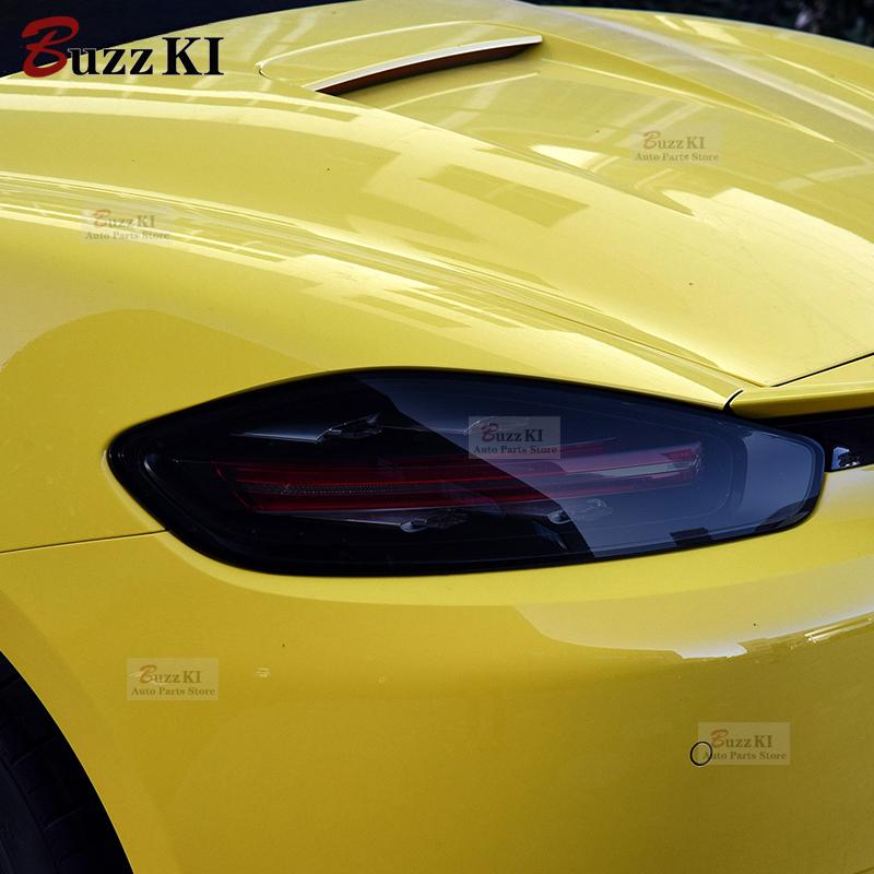 For Porsche 718 Boxster Cayman GTS Car Headlight Protective Film Taillight Smoked Black Tint Wrap Transparent TPU Sticker