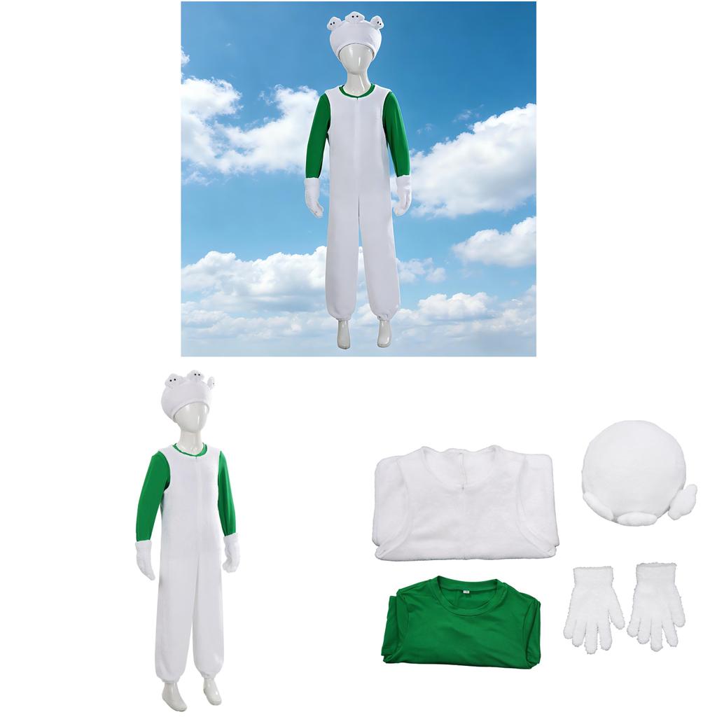 Super Mario Luigi Cosplay Costume For Kids And Teens With Polyester Fabric
