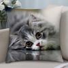 Adorable Cat Cute Pillow Case Short Plush Pillow Covers Sofa Decorative Gift Home Double-Sided Printing Cushion Cover