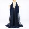Solid Color Pom Pom Bubble Chiffon Hijab Scarf Fashion Women Long Shawl Wrap Muslim Headband Islamic Sjaal Turban