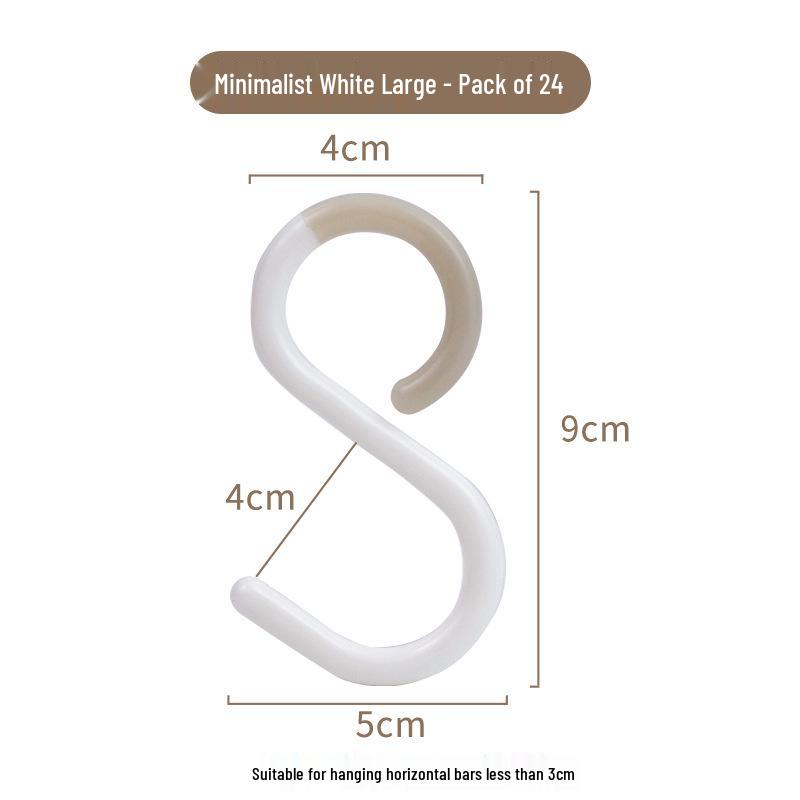 S-Shaped Anti-Scratch Hook for Kitchen/Bathroom Door - Multi-use for Keys, Wardrobe, Large S-Hook