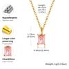 Vnox Elegant Cubic Zirconia Pendant Necklace for Women Girls, Fashion Pink Crystal Charm Heart Jewelry Valentine's Day Gifts New