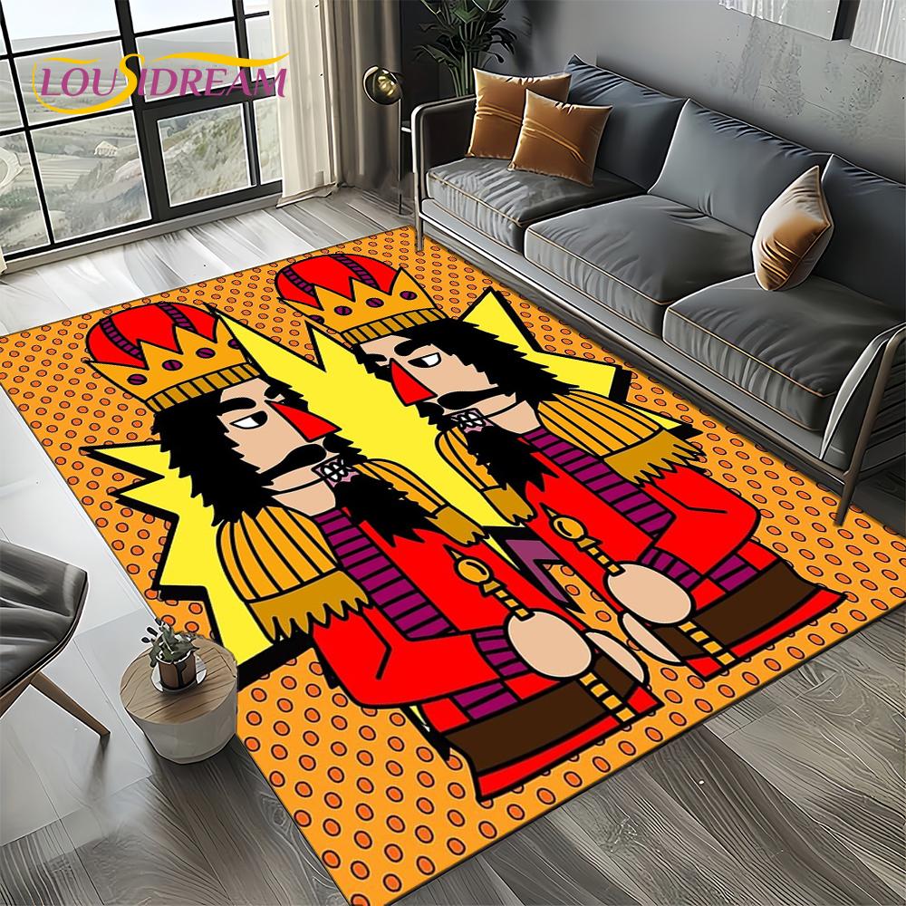 Christmas Tree New Year Nutcracker Cartoon Fairy Tales Carpet Rug for Living Room Bedroom Home Sofa Decoration,Kids Floor Mat