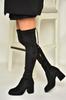 Women Modern Stylish Fashion Boots Boots Faux Leather Suede Black Suede Thick Heel Sock Boots