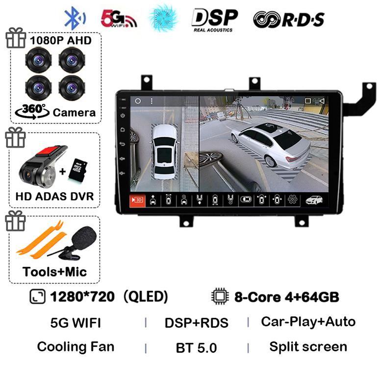 Android 14 Carplay Auto For Toyota Tacoma N300 2015 2016 2017 2018 2019 2020 2021 Car Radio GPS Stereo Multimedia Player BT DSP