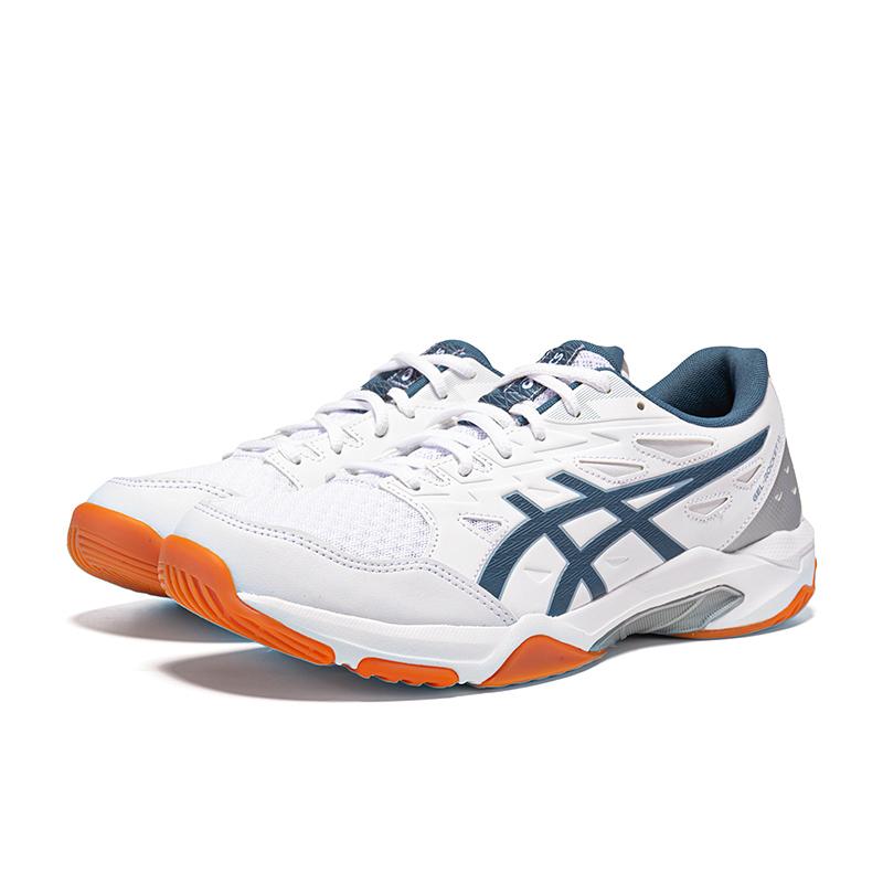 Asics Gel-Rocket 11 Stable Flexible Easy Comfortable Low-Top Badminton Shoes Unisex Sneaker White Blue 1073A076-100