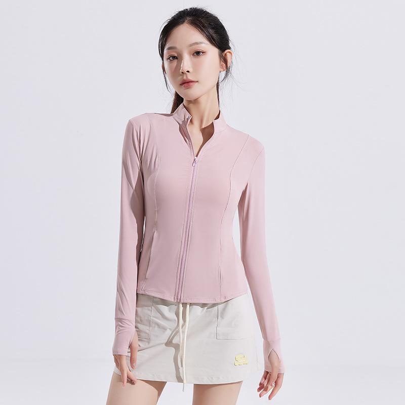 Women’s Slim Fit Stand Collar Sun Protection Jacket Lightweight Breathable UV Protection Summer Outdoor Sunscreen Coat