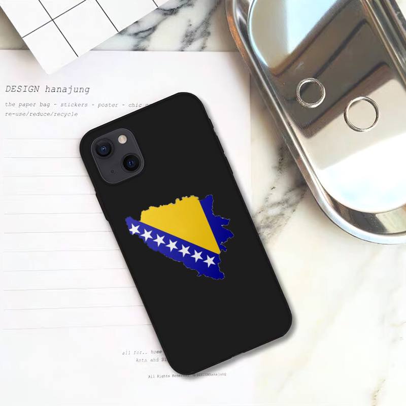 Bosnia Flag Phone Case For iPhone 11 12 Mini 13 Pro XS Max X 8 7 6s Plus 5 SE XR Shell