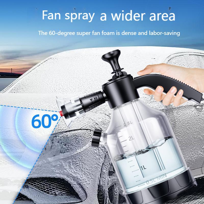 2.5L Hand Pump High Pressure Foam Sprayer Hand Pneumatic Foam Cannon Snow Foam Car Wash Spray Bottle Car Window Cleaning
