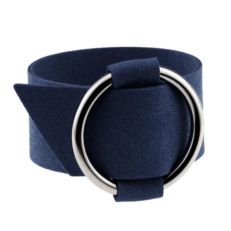 Kvinnemote sirkulær ring sjarmarmbånd bred fløyel flerfarget armbånd stor sirkel mansjett vintage klubbsmykker flanell justerbar armring