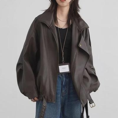 CHICVEN "Herbstliche Streifzüge" Retro Stehkragen Motorrad PU Lederjacke