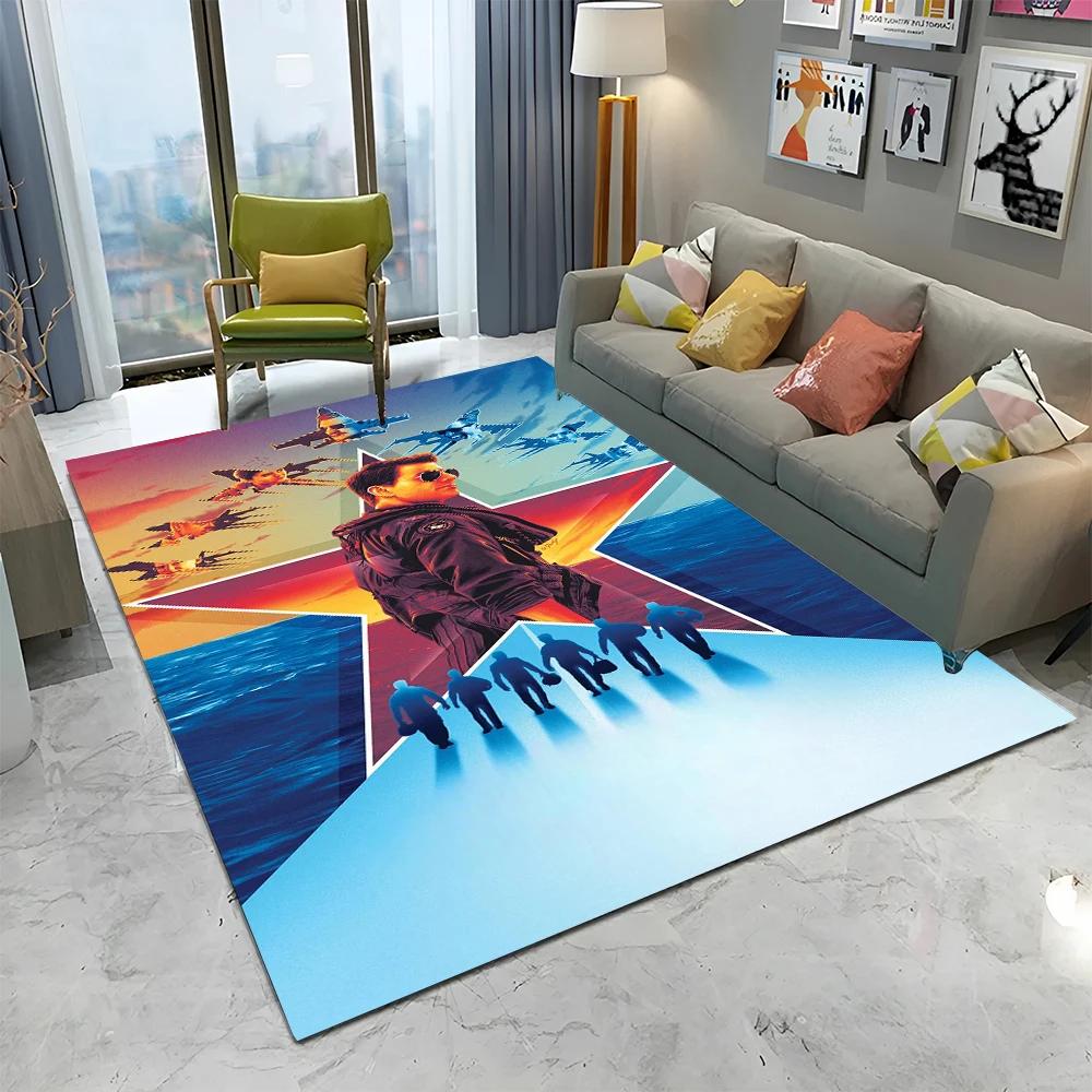 Top Gun Classic Movie Sign Tom Cruise Carpet Rug for Home Living Room Bedroom Sofa Doormat Decor,kid Area Rug Non-slip Floor Mat