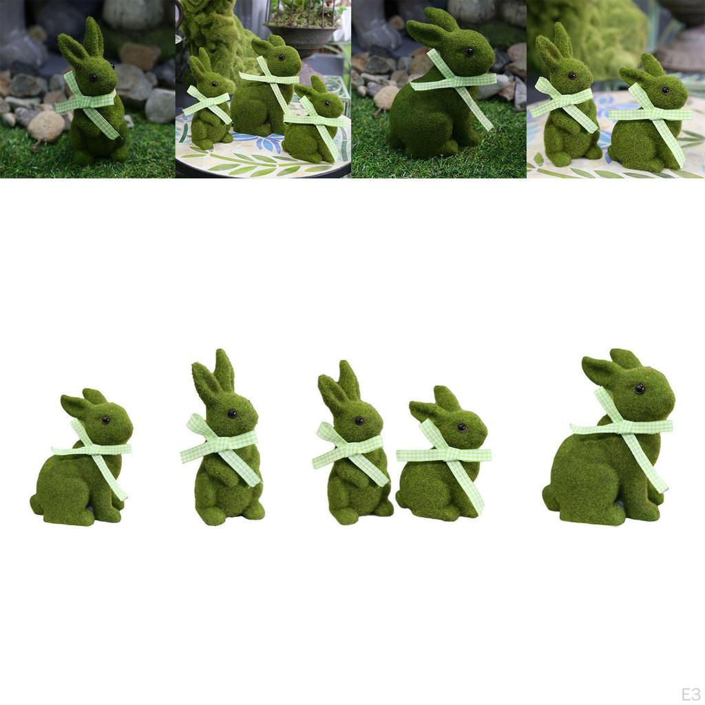 Jolie Statue de Pâques Figurine Lapin Sculpture Animale en Résine Artisanat pour Étagère Table de Fête