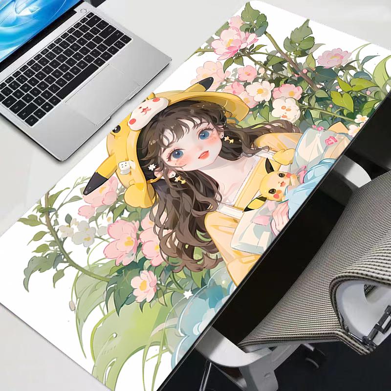 Large Gaming Mouse Pad durable Anime PC Pokemon Pikachu Computer Gamer Desk Mat For CS GO LOL XXL Laptop Kawaii Mousepad