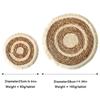Tovagliette Rotonde 25/38cm Vimini Naturale Intrecciato Nappe Tovaglietta Piatto Acqua Paglia Intrecciata Tovagliette Rattan Intrecciato Sottopiatto Tavolo da Pranzo