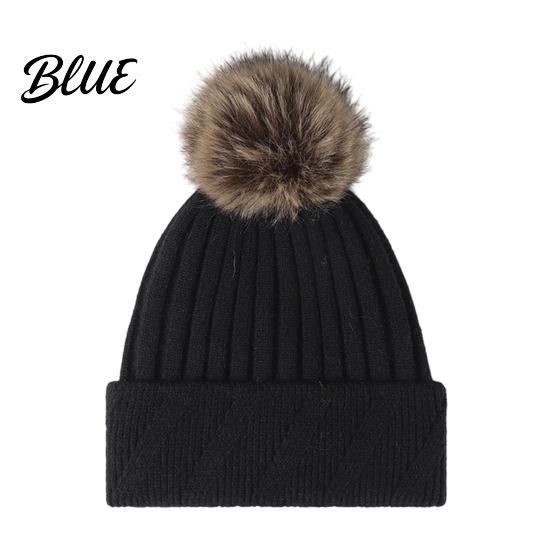 Cozy Knit Hats for Ponytails Winter Knitted Hat Women Cold Weather Fleece Lined with Pom Breathable Warm Headwear Pom Chunky Snow Hat Soft