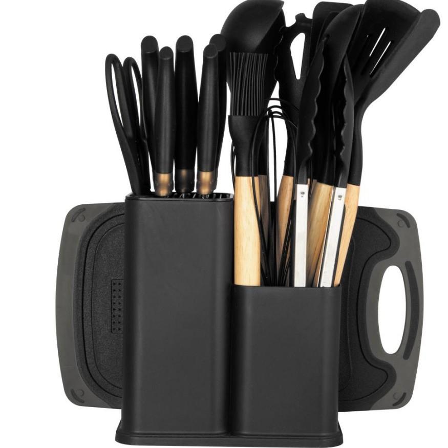 

Набор силиконовой кухонной утвари, 19 предметов, Набор для дома для сковороды с антипригарным покрытием, Нож, Силиконовая комбинация, Кухонная утварь, устойчивая к высоким температурам