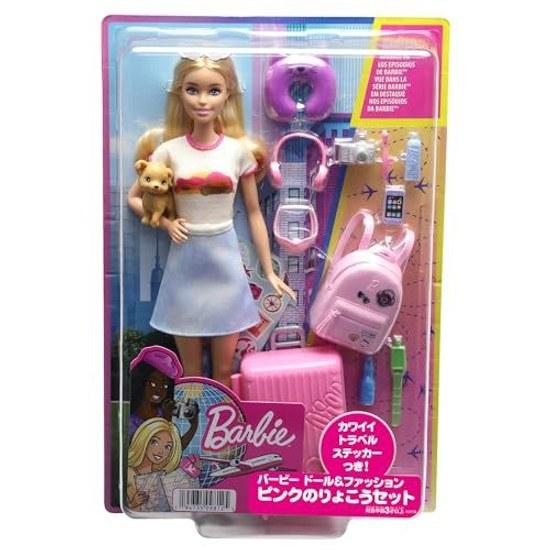 Bambola Barbie Moda Rosa Set da Viaggio Bambola da Vestire Casa delle Bambole Gioco di Finzione Età 3+ HJY18