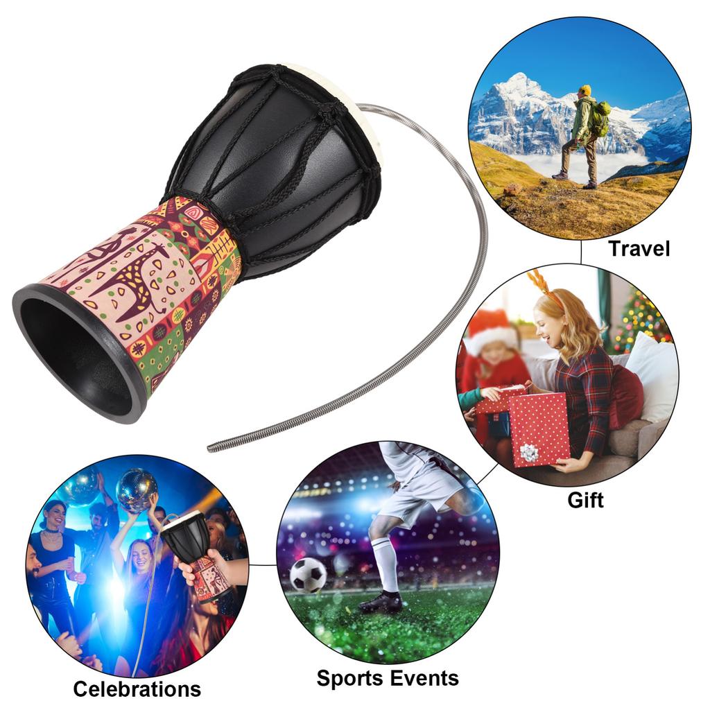 4 Inch Spring Drum Thunder Drum Sound Effect Instrument PVC Lightweight Portable Thunder Drum Brightly Colored Thunder