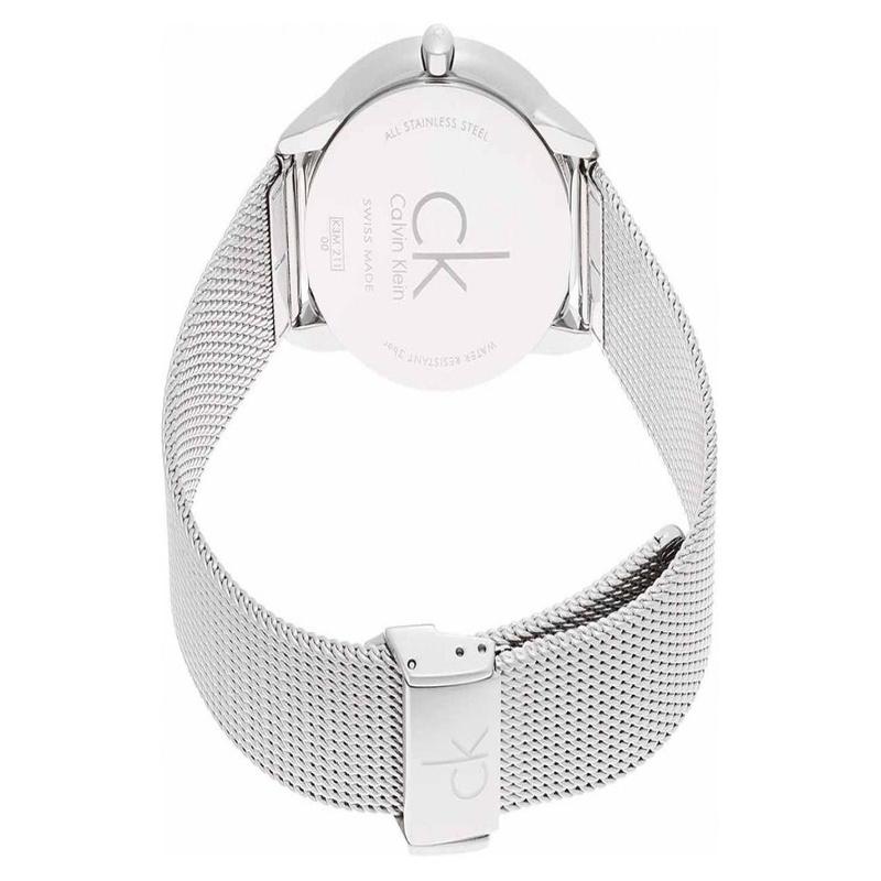 CALVIN KLEIN Quartz Simple Series Watch Quartz Movement Stainless Steel Strap Silver Dial Men's Watch Extension K3M2112Z