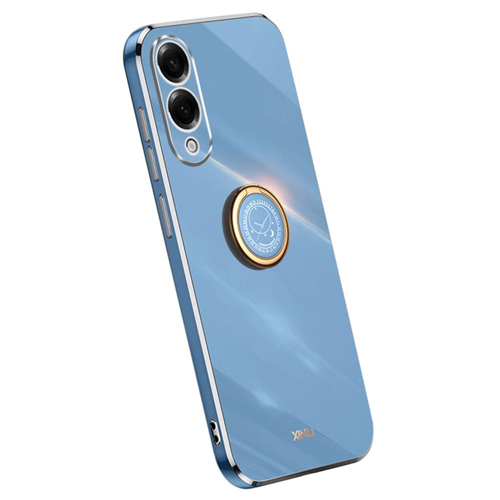 XINLI For Samsung Galaxy S25 Edge Case Ring Kickstand Electroplating TPU Phone Cover