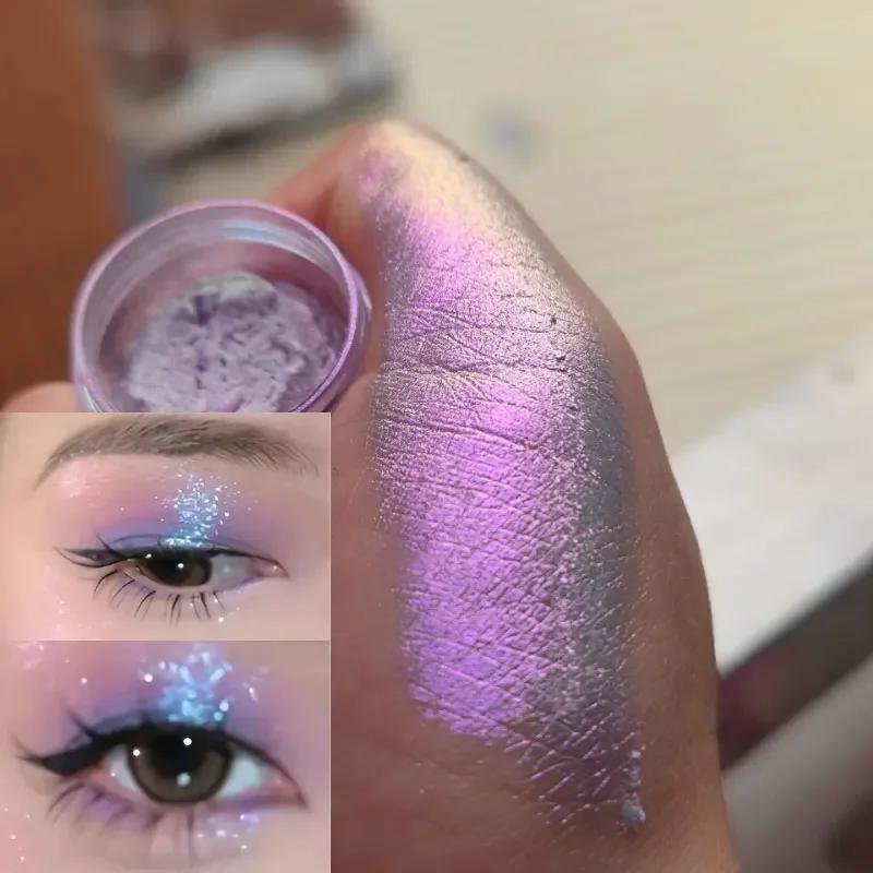 Poudre de fard à paupières pailletée longue tenue, caméléon chromé holographique, pigment pour maquillage des yeux pour femmes, cosmétique